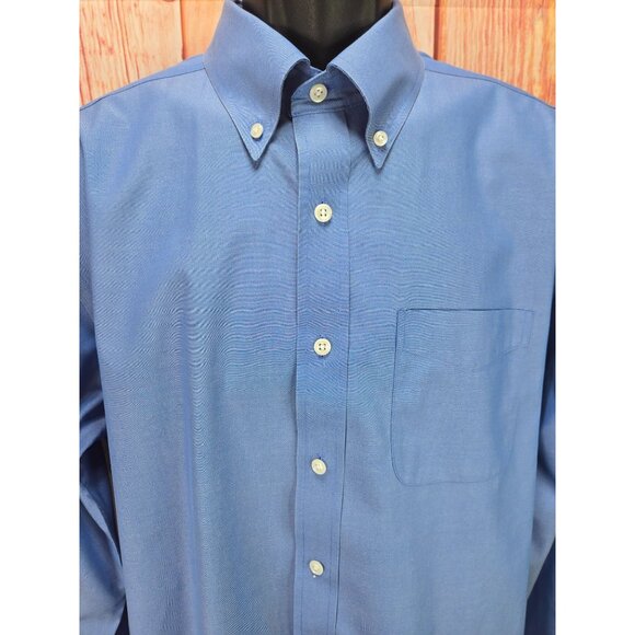 L.L. Bean Mens Traditional Fit Blue Dress Shirt 16-34 Medium - Picture 3 of 6